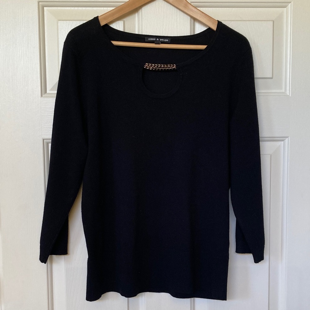 Cable & Gauge Black Long Sleeve Top